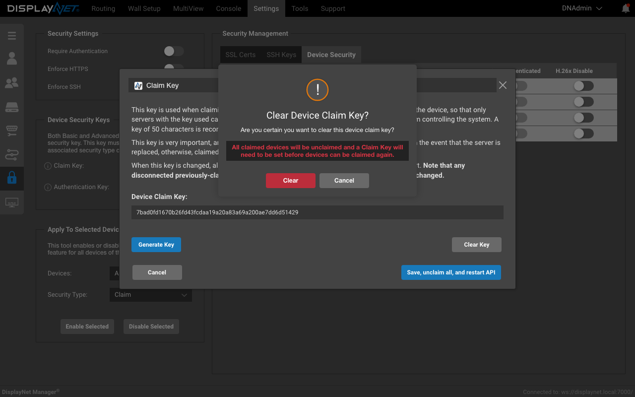 Clear Claim Key