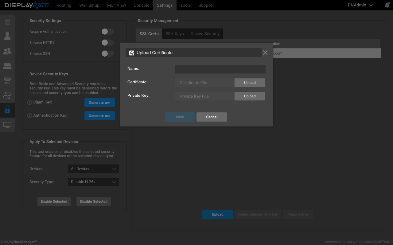 Upload SSL Certificate